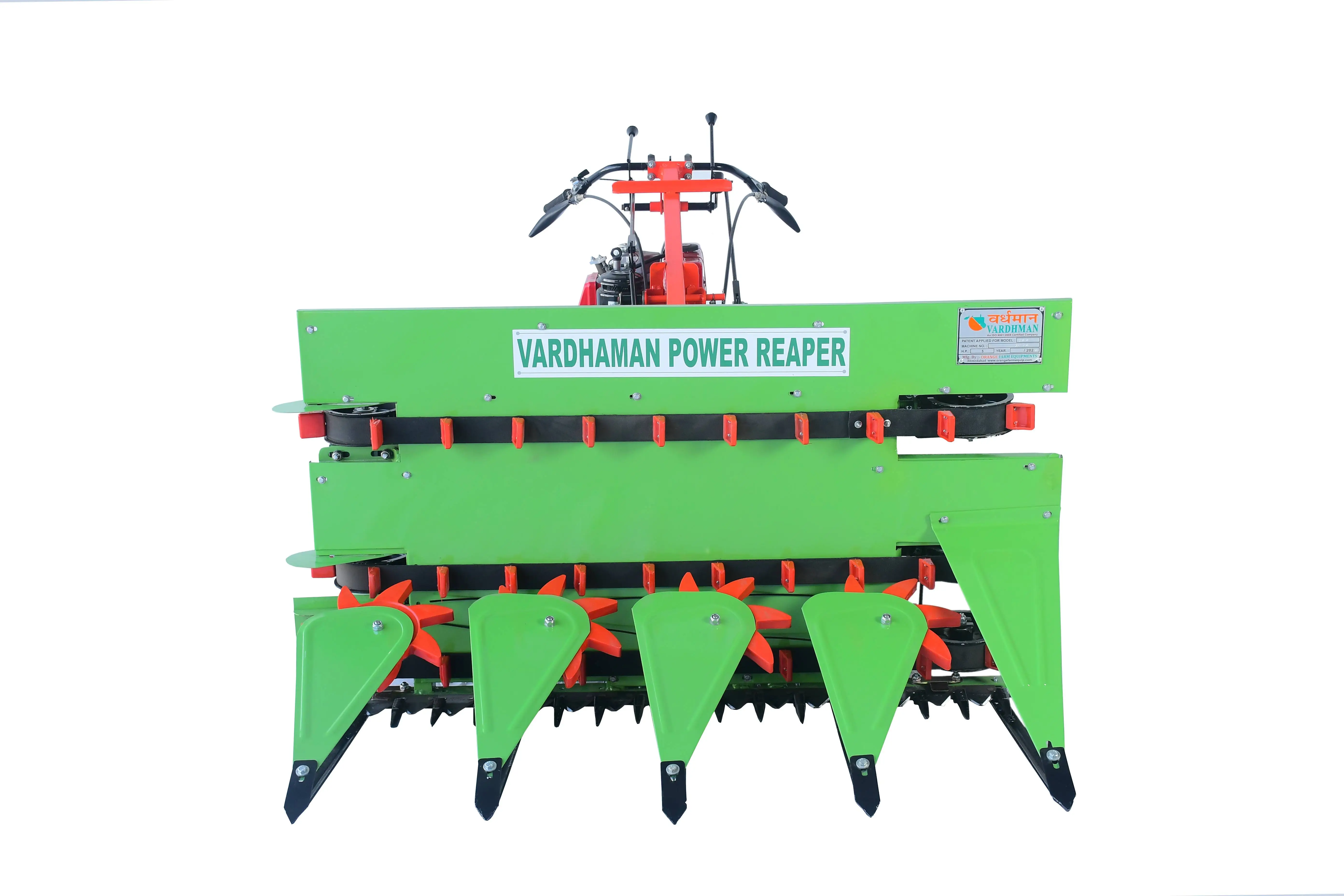 Vardhman Power Reaper harvesting paddy in Indian fields,